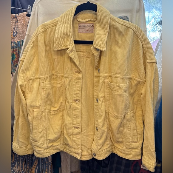 NWT Free People We The Free Opal Swing Cord Jacket - pear sorbet yellow - medium - Picture 8 of 11